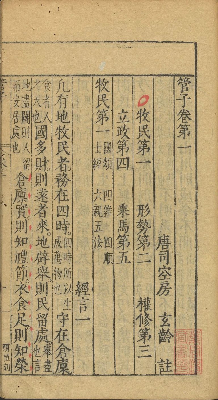 管子 – 书格