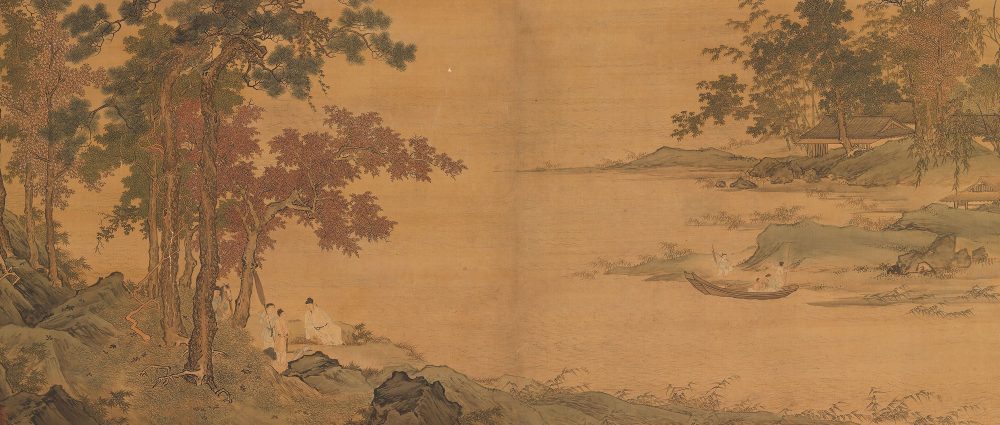 秋江待渡图轴