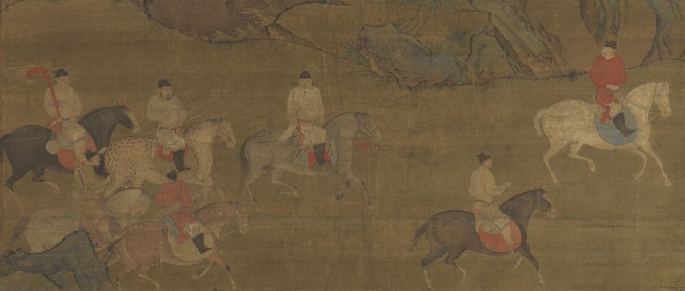 唐人春郊遊騎圖