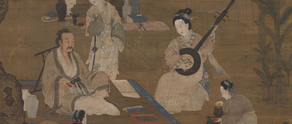 宋李嵩聽阮圖