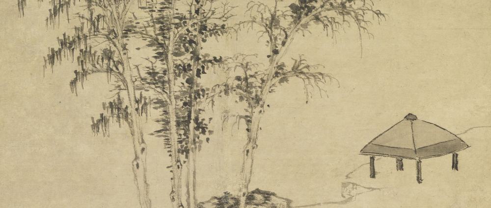 元倪瓚楓落吳江圖