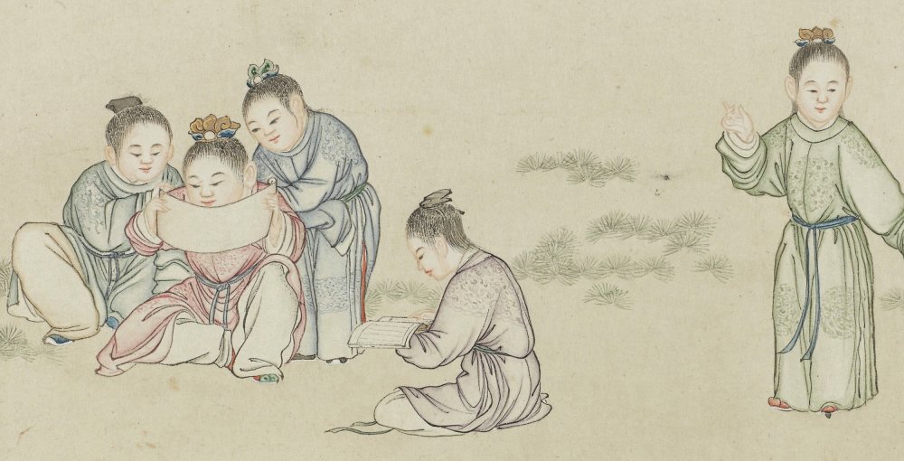 宫女婴戏图卷