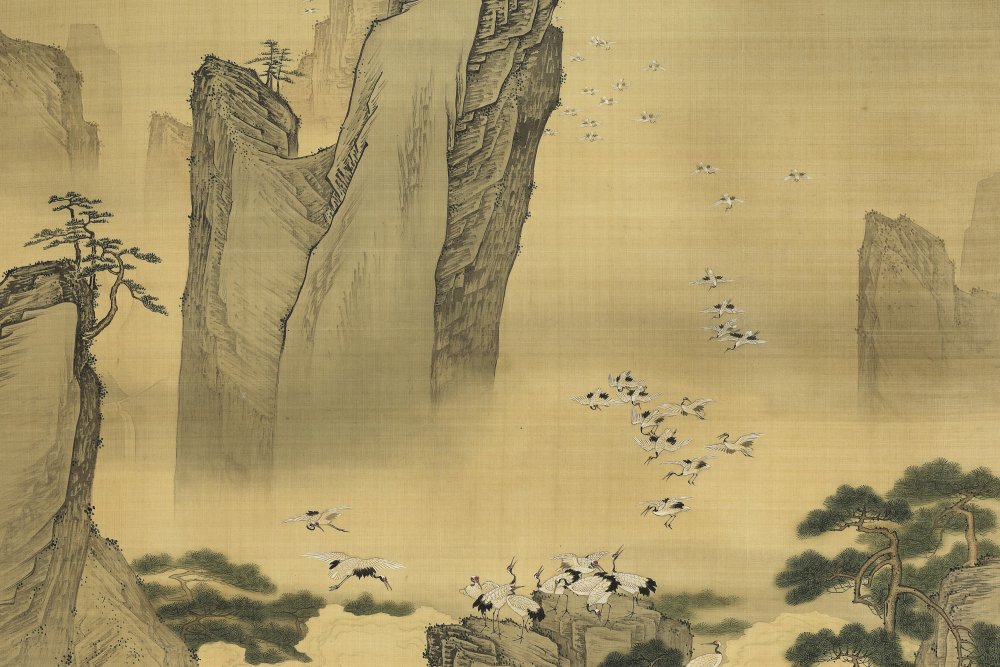 百鹤图轴
