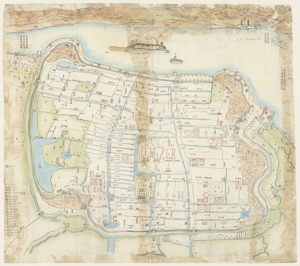 温州地图.1860年