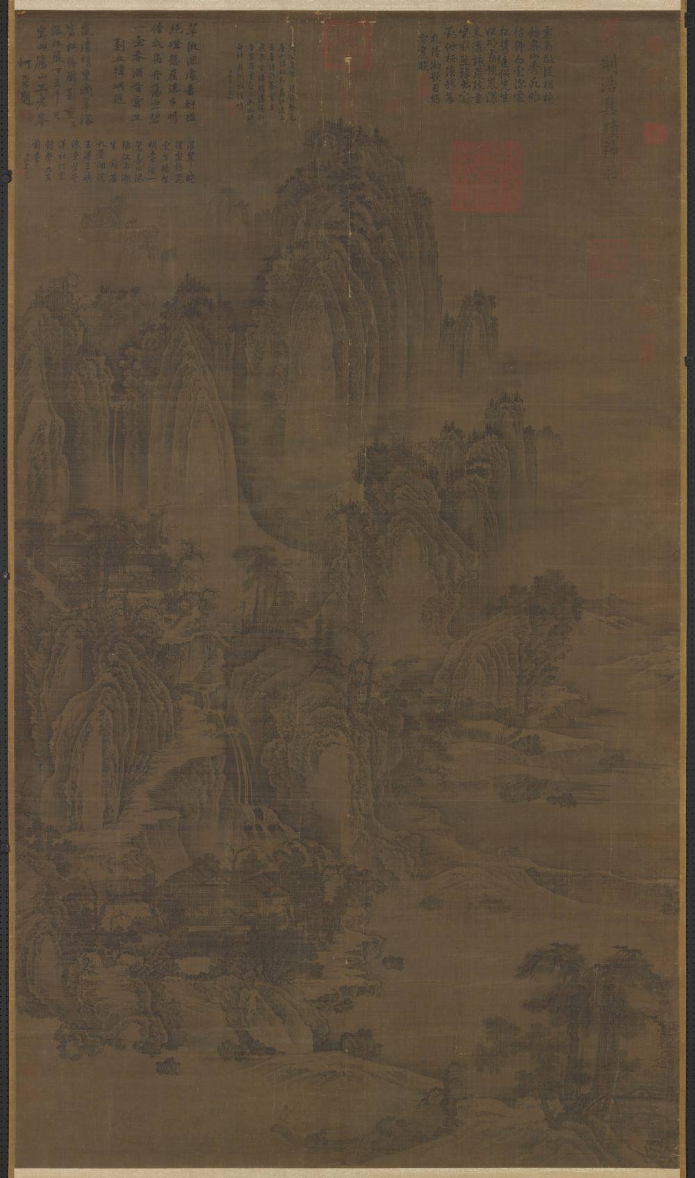 匡庐图轴.五代梁.荆浩绘.纸本水墨（185.8x106.8厘米）7723x13091像素.台北故宫博物院藏