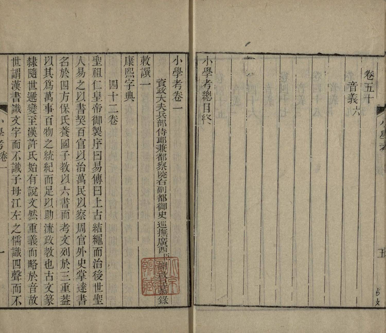 小学考五十卷.清谢启昆录.清光绪十四年1888年浙江书局刊本.20册.国家图书馆馆藏4.