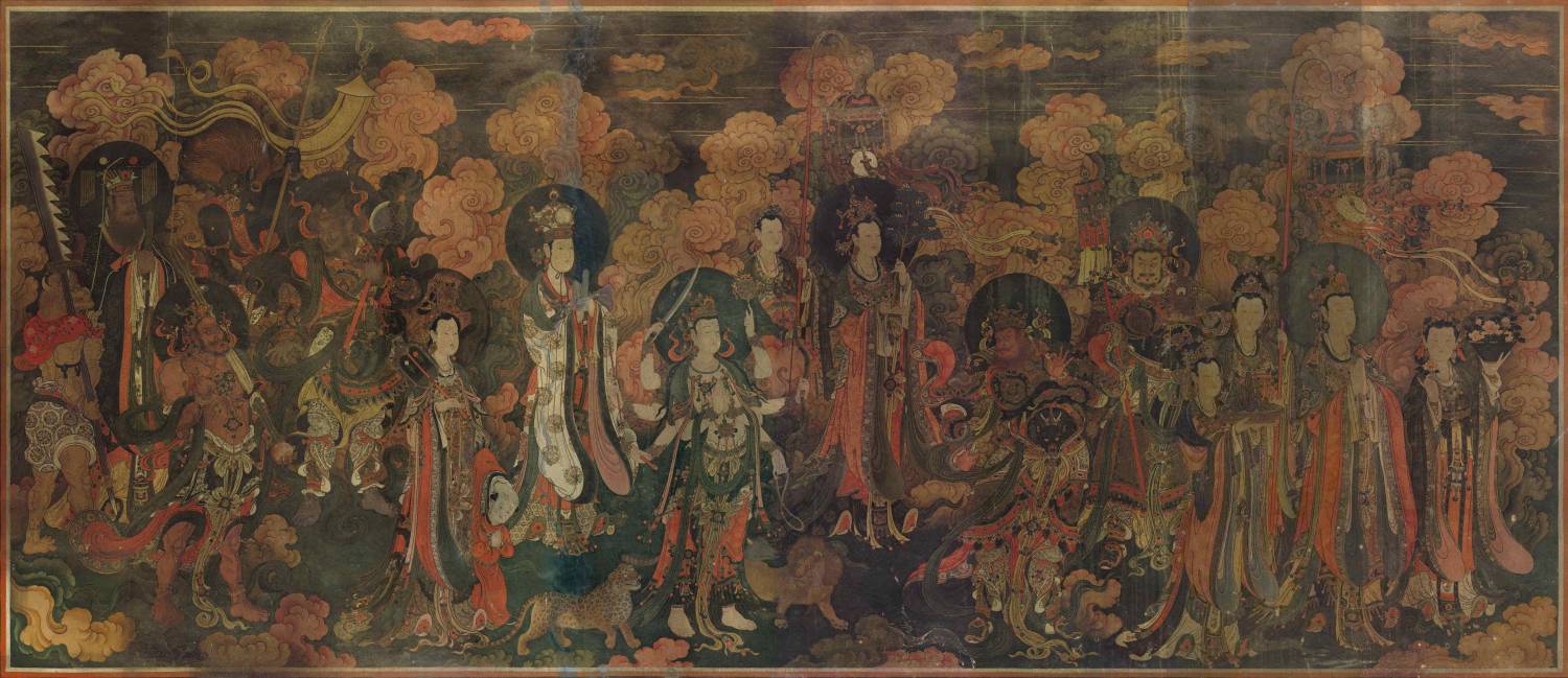 [法海寺壁画 帝释梵天礼佛护法图(西壁全图)](明) 320×700 法海寺藏