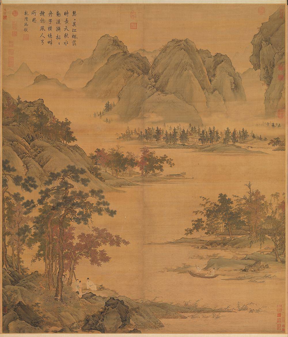 秋江待渡图轴.明.仇英绘.绢本设色.10548x12362像素.台北故宫博物院藏
