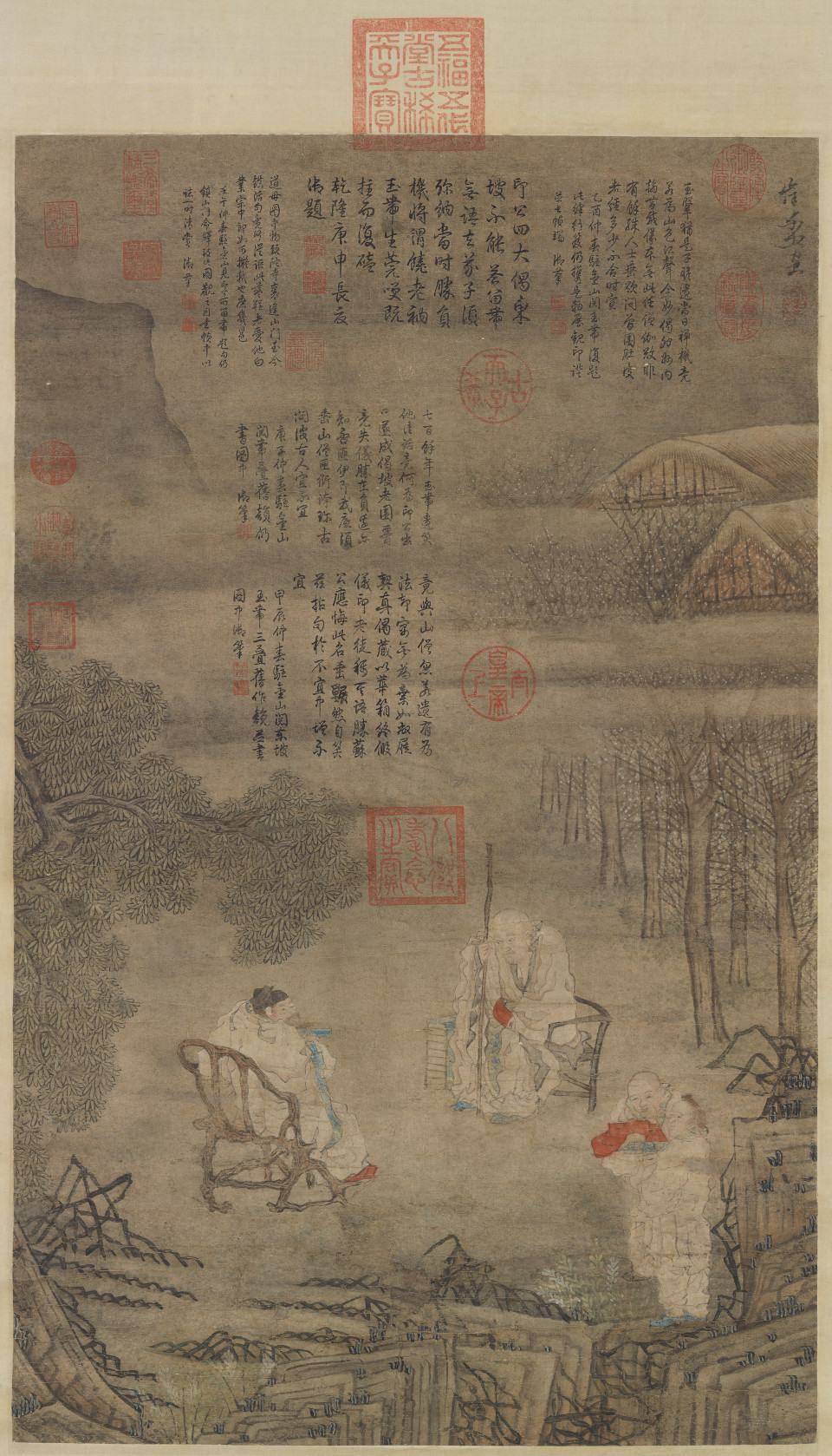 苏轼留带图轴.明.崔子忠画.纸本设色（81.4x50厘米）台北故宫博物院藏