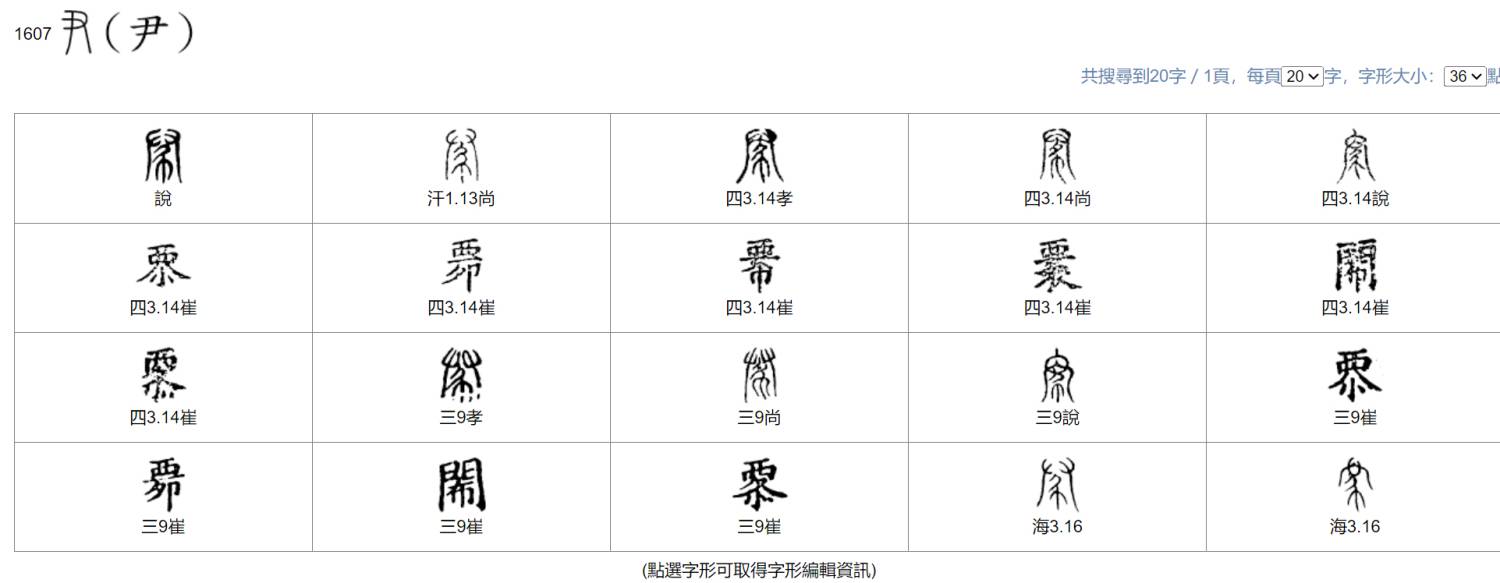 秦汉传抄古文字尹