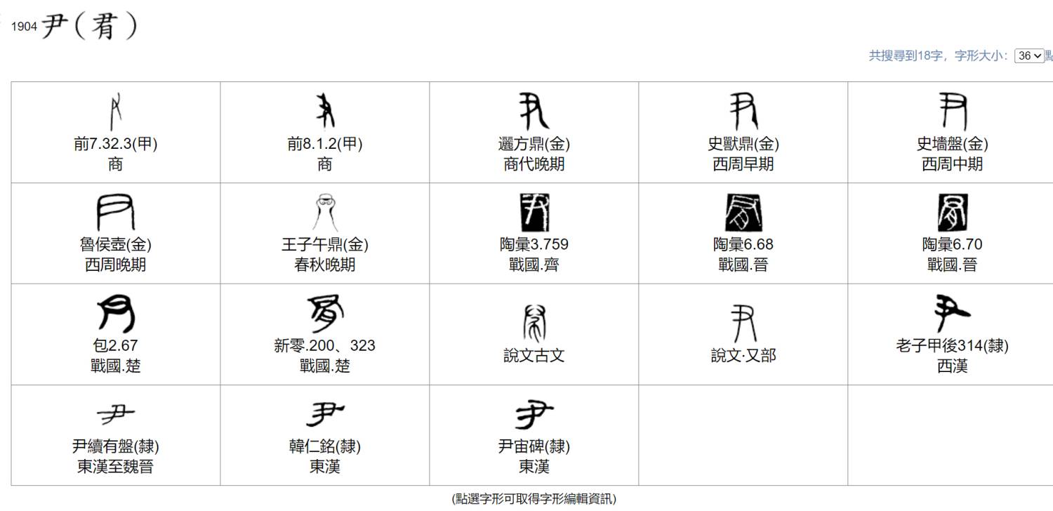 字形演变尹
