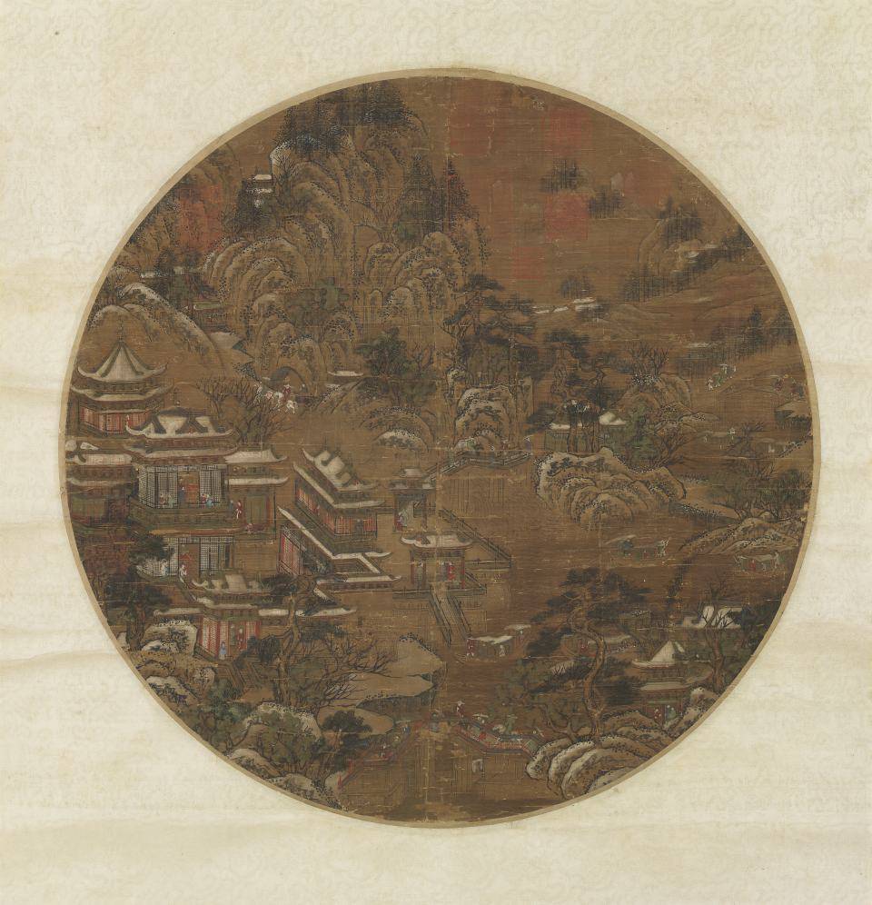 宋人上林瑞雪图轴.绢本设色（41.9x42.1厘米）台北故宫博物院藏