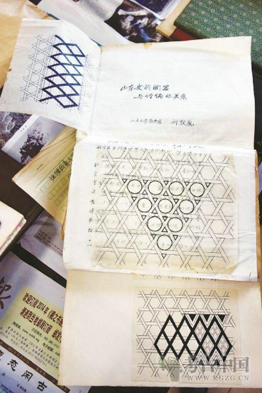 ▲ 刘敦愿绘制的竹编纹