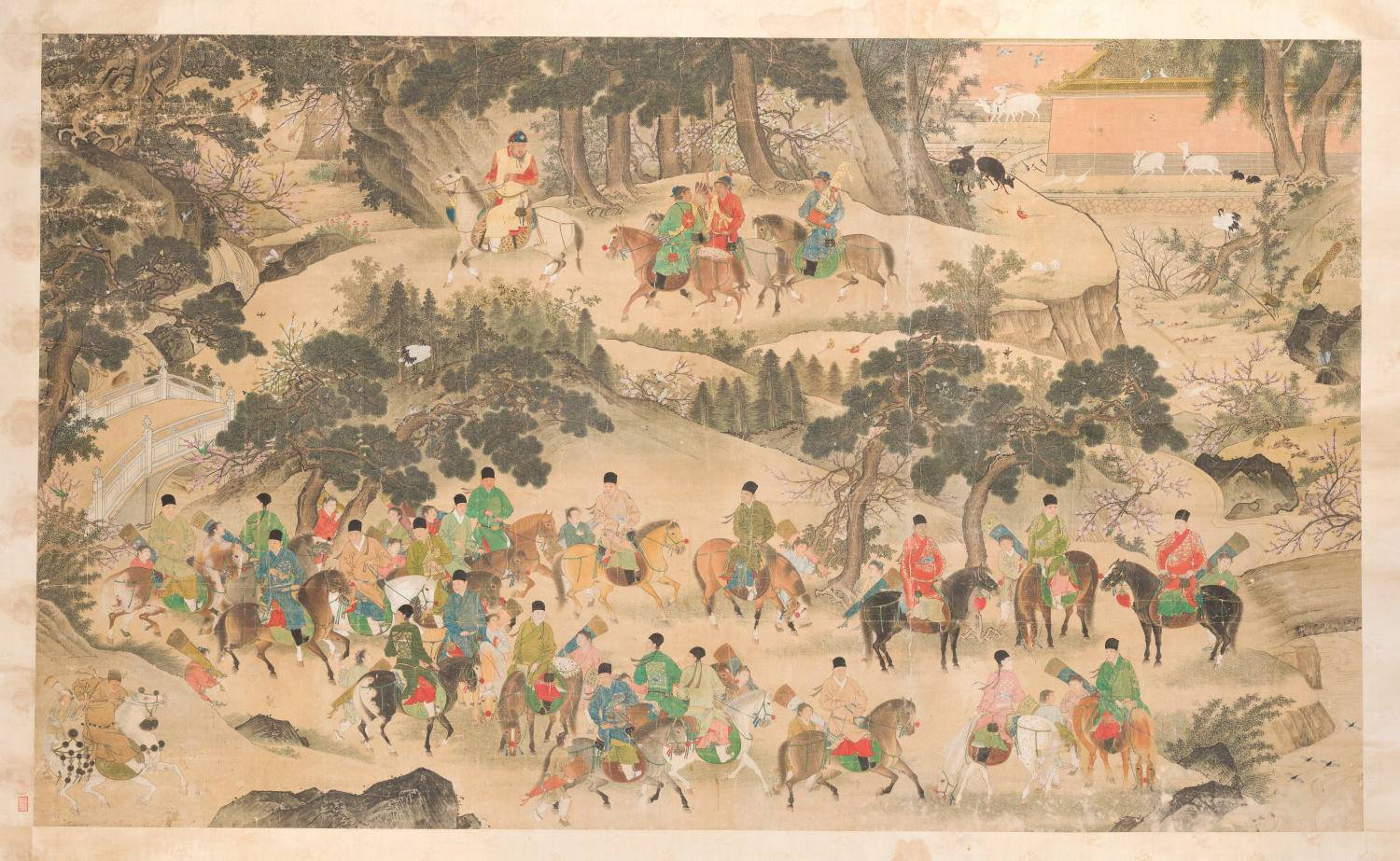 明宣宗行乐图轴.明.商喜作.绢本设色(211x353厘米)北京故宫博物院藏