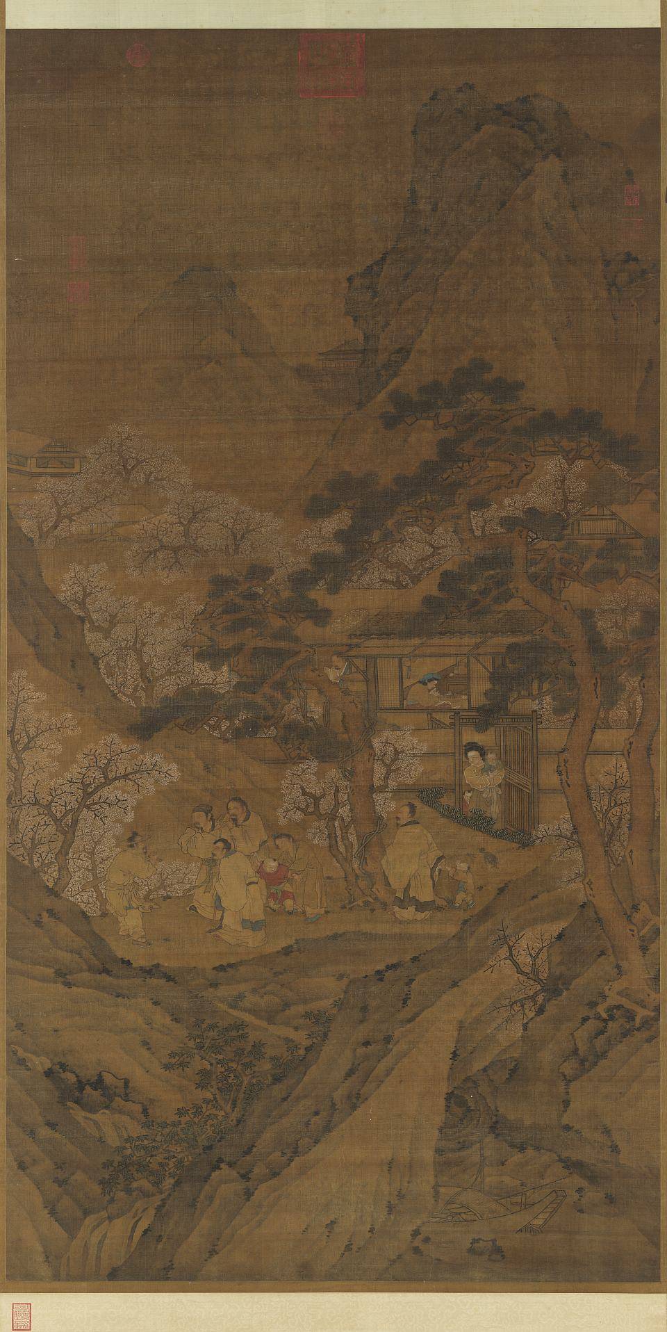 桃花源图轴.传宋院本.绢本设色(174x89.4厘米)8795x17551像素.台北故宫博物院藏