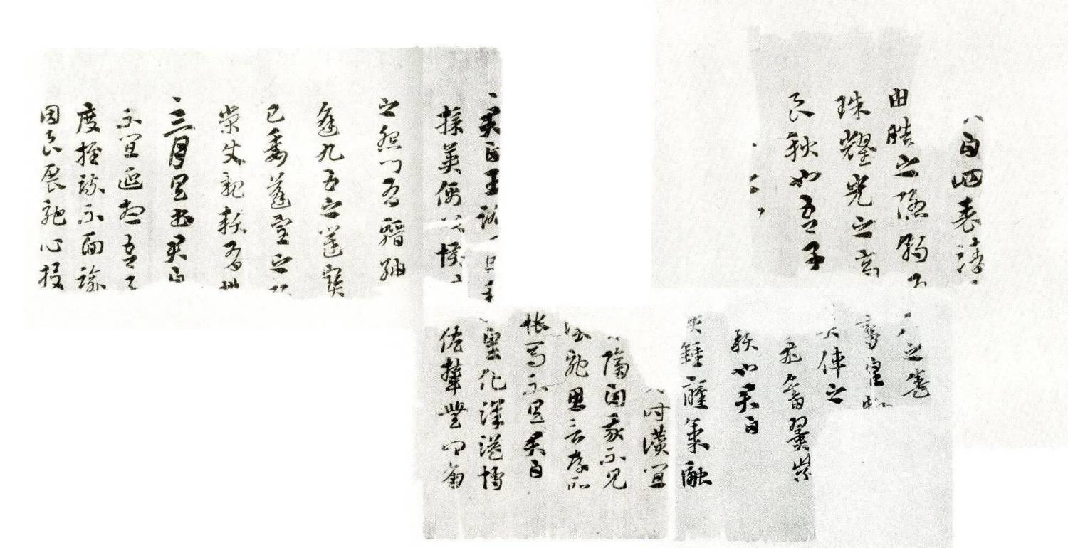 俄藏《月儀帖》五件殘片拼合圖