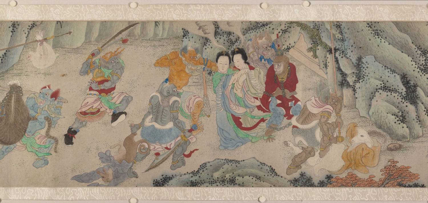 [搜山图卷](明)郑重 纸本设色 30×1093 大都会博物馆藏