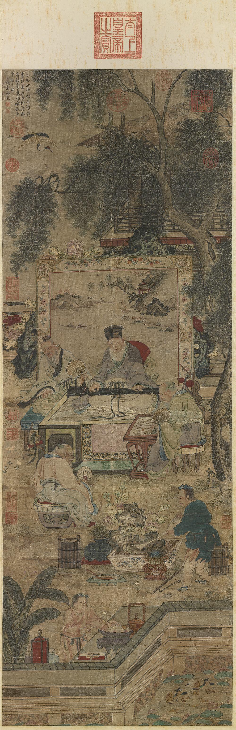 琴书乐志图轴.传宋.刘松年绘.纸本设色.7623x23541像素.台北故宫博物院藏