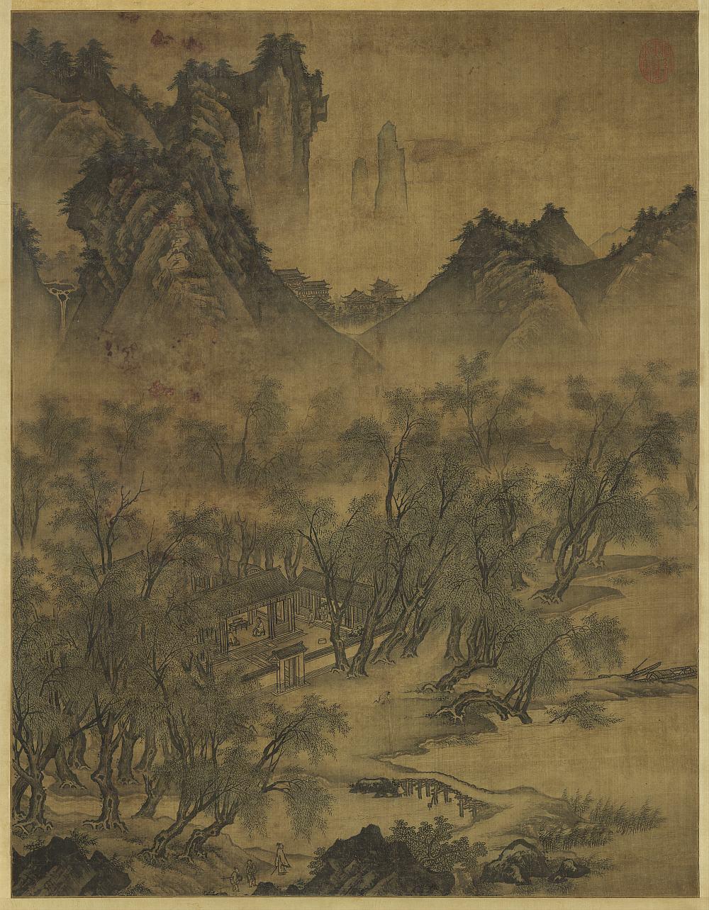 无款山水图轴.绢本浅设色.4666x5992像素.台北故宫博物院藏