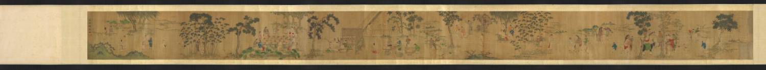 明 佚名十八学士图卷绢本水墨设色29.9cm×406.3cm弗利尔美术馆1