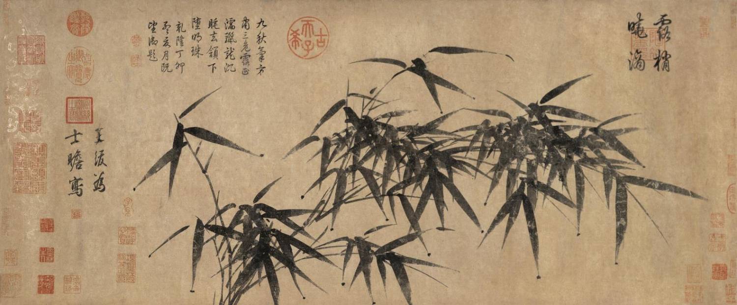 明 王绂《露梢晓滴图》纵33.1厘米 横79.3厘米 北京故宫博物院藏