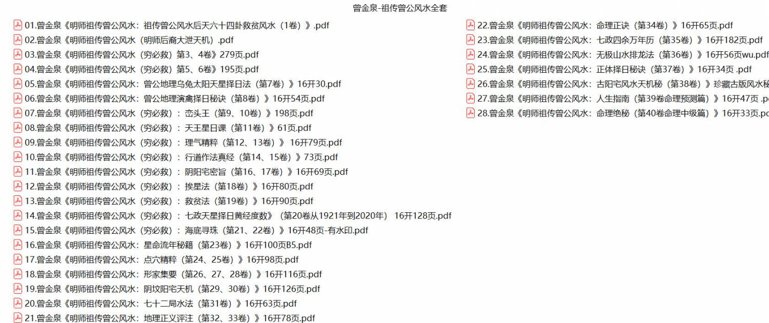 曾金泉-祖传曾公风水全套