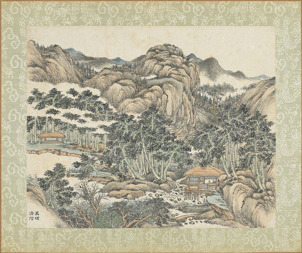 万顷清阴图.清弘旿画.元春集万图册之一.纸本设色（25.2x31.1）.6112x4576像素.台北故宫博物院藏